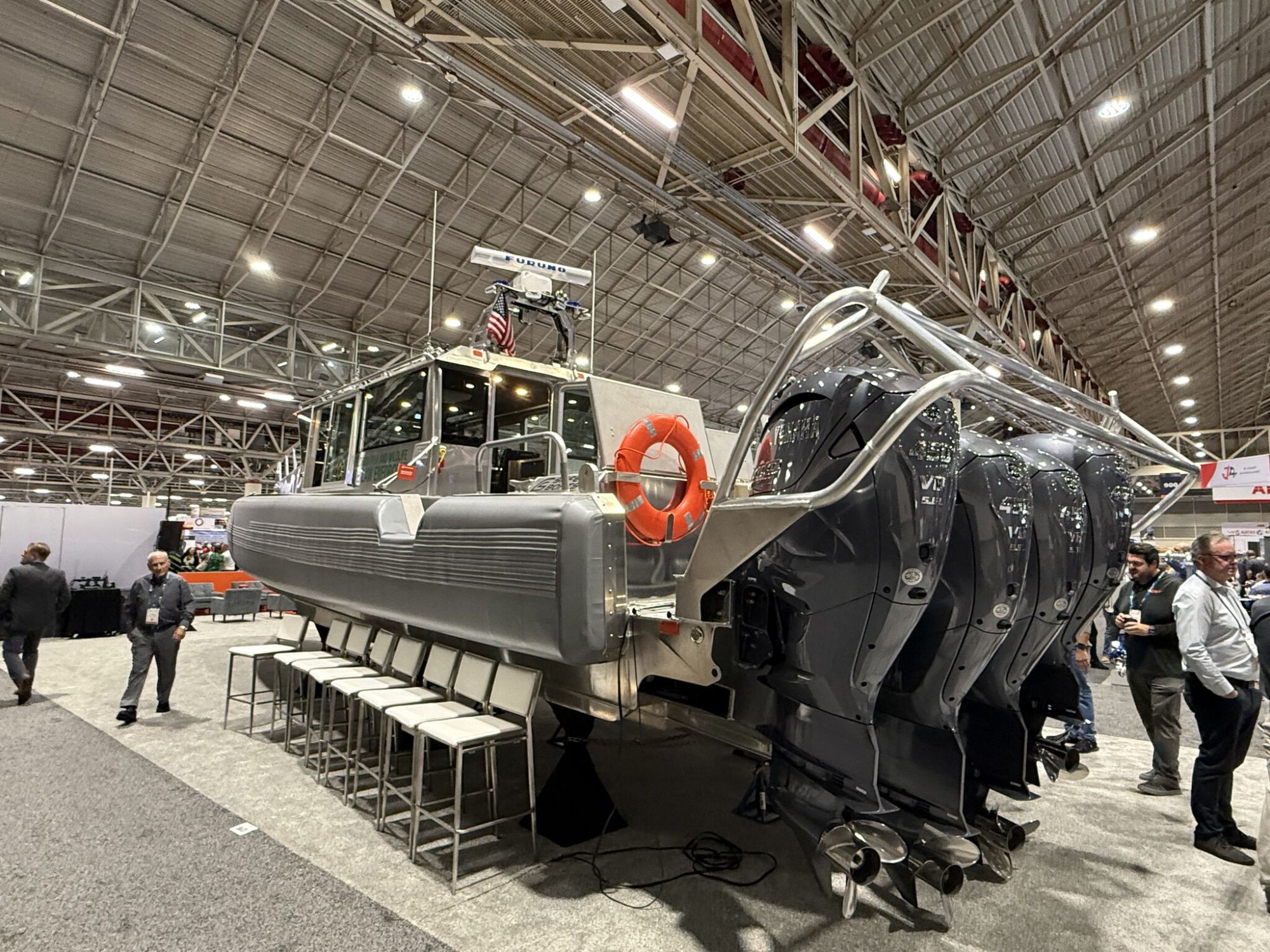 International WorkBoat Show 2025 exhibit hall — impressive vessel display with Furuno equipment